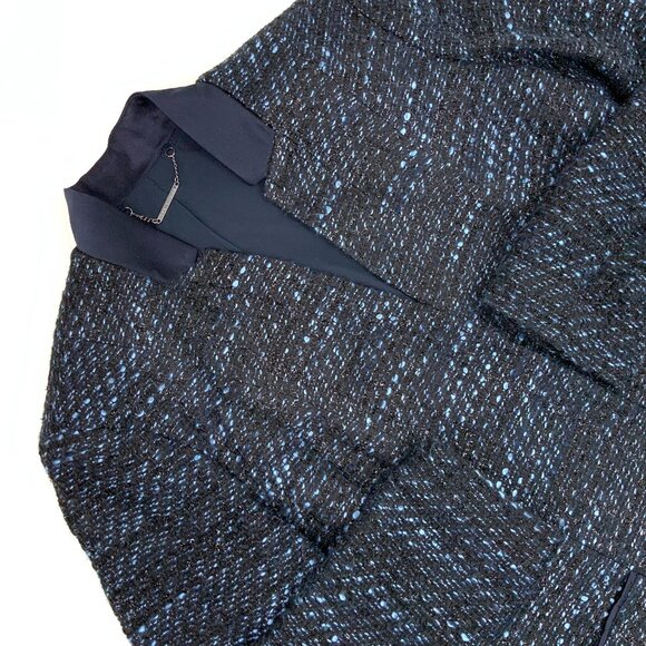 Elie Tahari Tori Blue Metallic Tweed Blazer Sz 10 - Picture 11 of 16